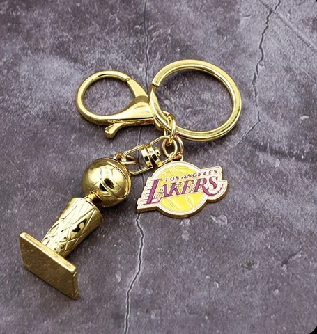 LA Lakers Key Chain Larry O'Brien NBA Championship Trophy Mini Trophy Keychain Cover