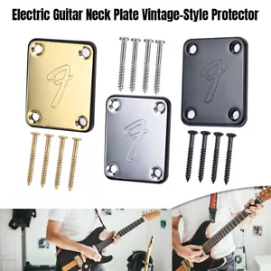 Electric Guitar Neck Plate Vintage-Style Protector with Screws for Bass & Guitar - Picture 1 of 14