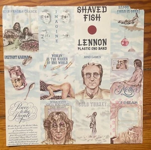 Póster promocional banda de plástico John Lennon pez afeitado banda vintage 12x12 Beatles - Imagen 1 de 6