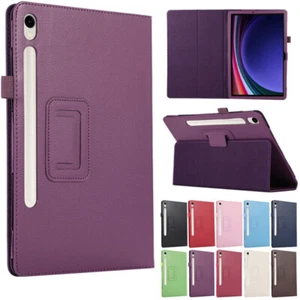 For Samsung Galaxy Tab S9 FE S9+ FE+ Case Leather Shockproof Flip Protect Cover - Picture 1 of 59