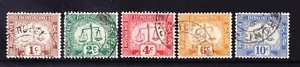 HONG KONG 1923 SGD1a/5a set of 5 Postage Dues wmk s'ways very fine used. Cat £50 - Picture 1 of 2