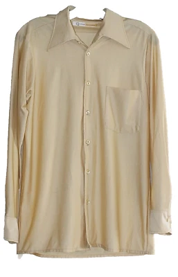 Camisa Disco Qiana Vintage Años 70 - Van Q - Cuello Daga, Nylon, Estilo Studio 54 Foto 1 de 4