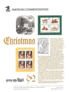 #396 29c Christmas 1992 #2710-2714 USPS Commemorative Stamp Panel - Picture 1 of 1