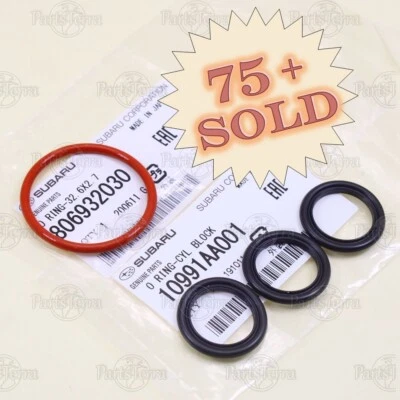 GENUINE Subaru Legacy Forester IMPREZA WRX STI EJ Motors  Block Half O-Rings SET - Image 1 of 4