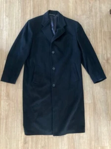 Cardinal of Canada 100% Wool Men's Long Coat Nordstrom Black Size 40R - Picture 1 of 9
