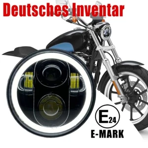E-Geprüft 5.75" 5-3/4'' LED Motorrad Scheinwerfer Hi/Lo Halo DRL Für Harley - Bild 1 von 13