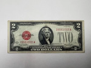 $2 FEDERAL RESERVE NOTE BILL 1928-G SERIES RED SEAL - Picture 1 of 2