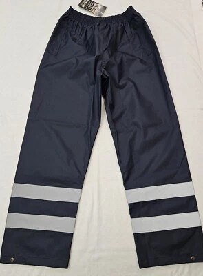Portwest S481 Iona Lite Pants Hi-Vis Reflective Tape Abrasion Resistant Navy Sml - Image 1 of 4