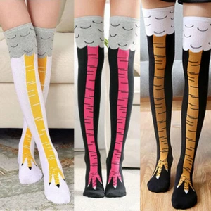 Women 3D Chicken Foot Socks Leg/Knee-High Christmas Funny Xmas Cartoon Stockings - Picture 1 of 21