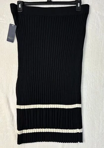 Rachel Roy Long Pencil Skirt Black White Stripe NWT Msrp$95 Plus 1X - Picture 1 of 6
