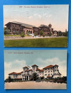 Pasadena California Vintage Postcard Lot Pasadena Hospital & Hotel Raymond - Picture 1 of 3