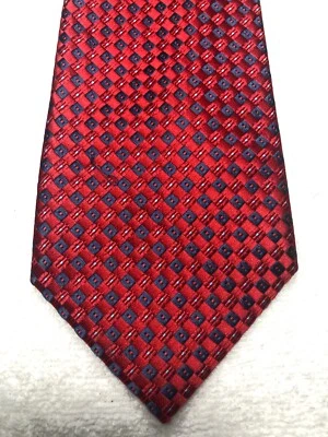 JONES NEW YORK MENS TIE RED WITH NAVY BLUE 4 X 61 - Image 1 of 4