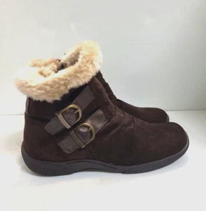 Kim Rogers Ankle Boots Labella 9M Suede Faux Fur Lined Ladies Women's Booties - Picture 1 of 6