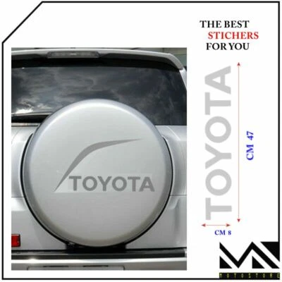 ADESIVO stickers SCRITTA TOYOTA RAV4 VANO RUOTA CON COLORE ARGENTO