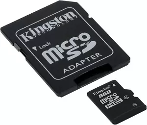 Kingston 8GB Micro SD Memory Card SDHC - Black - Picture 1 of 1