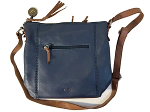 The Sak Women's Ashland Indigo/Navy Blue Pebbled Leather Crossbody Bag Excellent - Picture 1 of 23