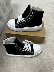 Neu/Canvas Damen/Sneaker/Plateau Damen Schnürschuhe/Schuhe Größe 6UK - Bild 1 von 5