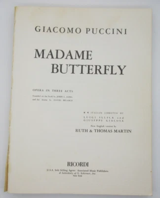 Puccini Madame Butterfly, vg Ricordi vocal score 129166 ships next business day! - Image 1 of 4