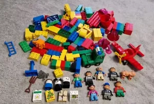 Lego Duplo Bricks - Bundle Job Lot Mixed Pieces, Inc figures, Pig & Aeroplane - Picture 1 of 1
