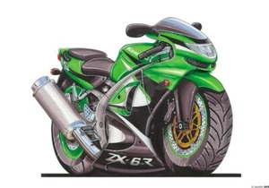 ZX6R KAWASAKI LACKIERUNG Koolart Cartoon Karikatur Autodruck - A3 Größe - 665 - Bild 1 von 1