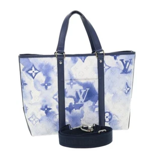 LOUIS VUITTON Monogram Water Color Weekend Tote PM Bag Blue M45756 Auth 50808S - Picture 1 of 24