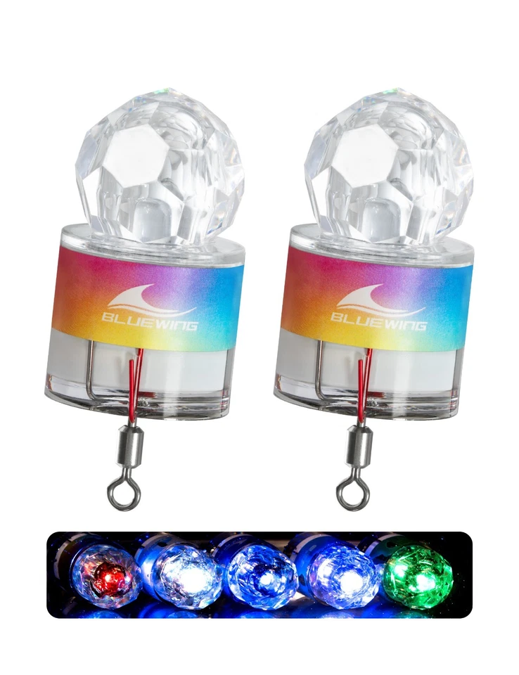 BLUEWING 2 piezas Luz LED de Pesca Club Luces de Caída Profunda Intermitentes Vendedor de EE. UU. Foto 1 de 1