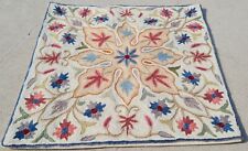 Hand embroidered Needlework Kashmir Textile Throw Wall Hanging 1.4 x 1.4 Ft