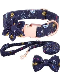 Mädchen Hundehalsband und Leine Sets mit Fliege, mit abnehmbarer Blume. Gr. XS - Bild 1 von 7