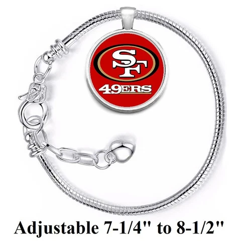 San Francisco 49ers Silver Womens Link Bracelet w Gift Pkg D10 Cover