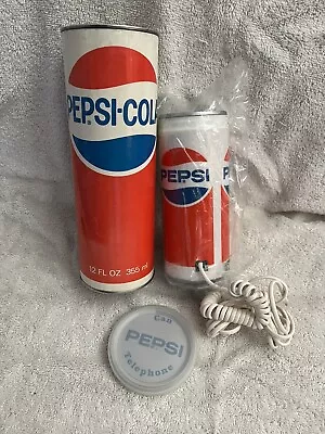 VTG Textel Novelty Pepsi Soda Can Telephone Push Button Landline Phone • 39.99€