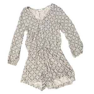 GAP Geometric Black White Medallion Printed Romper Size Small Long Sleeve CUTE! - Picture 1 of 17