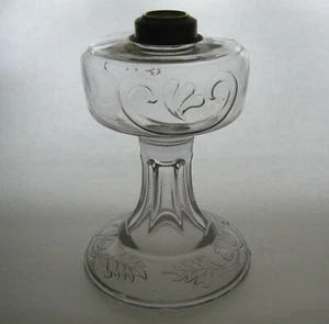EAPG Oil Lamp Base Flower and Leaves 9" - Picture 1 of 5