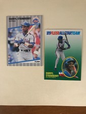 (2 Card Lot) 1989 Fleer #49, #10 Of 12 All-Star Team Darryl Strawberry Mets
