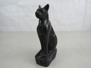 Statua vintage dea egizia bastet pietra scolpita a mano alta 6 1/4 - Foto 1 di 12
