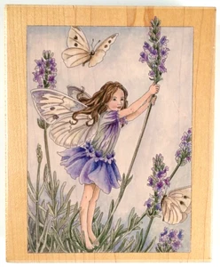 Lavender Flower Fairy Rubber Stamp 4 1/2" x 5 1/2"  Butterfly Stunning P583 - Picture 1 of 4
