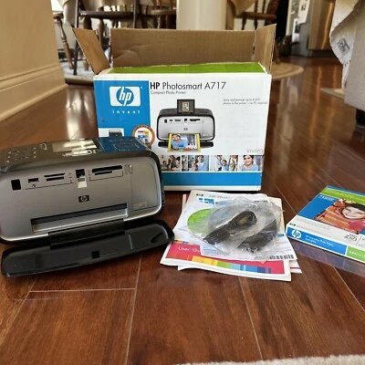 HP Photosmart A717-Compact Digital Inkjet-Photos Up 5x7 Printer Open Box - Image 1 of 4