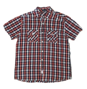Wild South Adventure NZ Mens Hiking Shirt, Size Large, Short Sleeve, Red Plaid - Picture 1 of 13