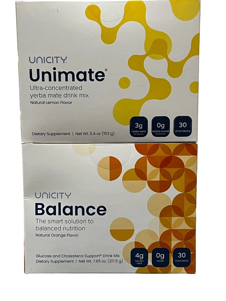 *NEW* 2 Boxes Combo-Unicity Unimate LEMON and Unicity Balance Natural Orange - Image 1 of 1