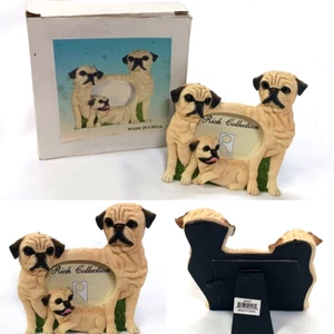 RICH COLLECTION PUG DOG FAMILY PICTURE PHOTO FRAME 2.5" X 1.5" NOS NIB - Picture 1 of 12