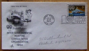 UN FDC INTER-GOVERNMENTAL MARITIME CONSULTATIVE ORGANIZATION, NY 6/1964 - Picture 1 of 1