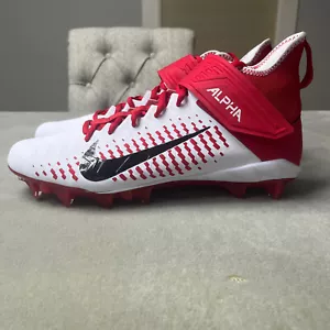 Nike Alpha Menace Pro 2 Mid 'White University Red' Football Cleats Men's Size 11 - Picture 1 of 8