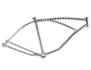 Bike 26 Hexagon Twisted Beach Cruisers Frame Chrome. Bike parts,Bicycle parts. - Picture 1 of 1
