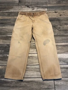 Vintage Y2K Baggy Carhartt B11 BRN Faded Brown Carpenter Pants Men’s Size 36x32 - Picture 1 of 12