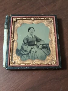 Antique Ruby Ambrotype Rose Tinted Woman Photograph 19th C American - Picture 1 of 10