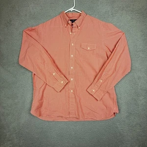Ralph Lauren XL Coral Gingham Check Button Down Long Sleeve Shirt Mens - Picture 1 of 9