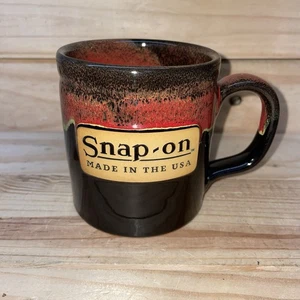 New SNAP-ON TOOLS Handmade DENEEN POTTERY USA Red Drip Glaze Coffee Cup, 2024 - Picture 1 of 8