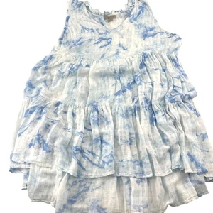 Blusa para mujer Wonderly tie-dye sin mangas en capas talla XL azul y blanco - Imagen 1 de 4