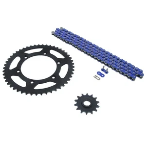 2005 - 2007 fit Suzuki RM-Z450 Blue Non O Ring Chain & Sprocket Blk 14/49 114L - Foto 1 di 4