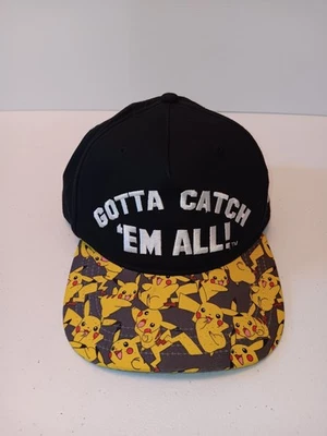 Niños JUVENTUD Talla POKEMON Negro Amarillo Anime Juego de Cartas Gorra 2017 Snapback  Foto 1 de 4