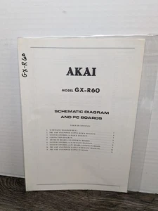 AKAI GX-R60 CASSETTE DECK ORIGINAL SCHEMATIC DIAGRAM AND PC BOARDS Paperwork - Picture 1 of 2